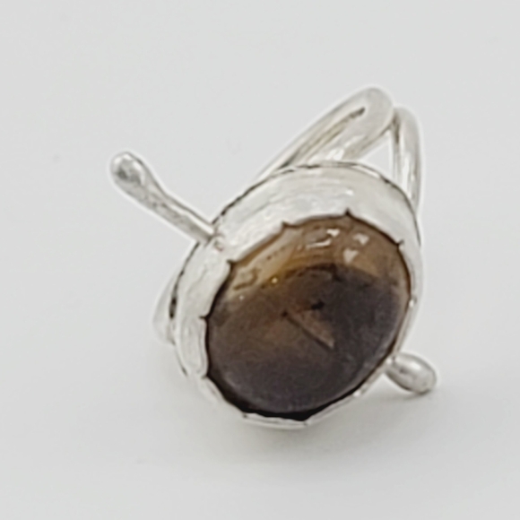 CITRINE OVAL STONE ANXIETY RELIEF RING HANDMADE IN STERLING SILVER METAL 7 - Picture 1 of 8